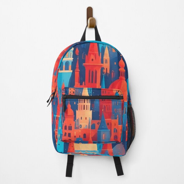 Item preview, Red and blue city designed and sold by peterhlorenz.