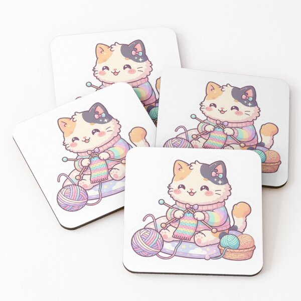 Item preview, Cute Knitting Cat - Hobbies Collection Kawaii Craft Cat designed and sold by PrintforDesign.