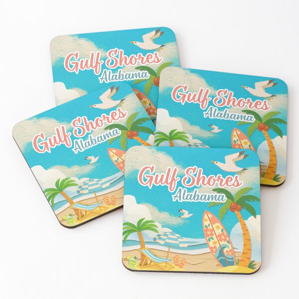 Item preview, Gulf Shores Alabama Retro Papercraft Beach Art | Vacation Souvenir designed and sold by DonnaRaine.