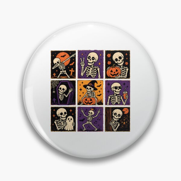 Item preview, Funny Skeleton Grid Retro Halloween Vintage Spooky Season Design designed and sold by MAPDDesigns.