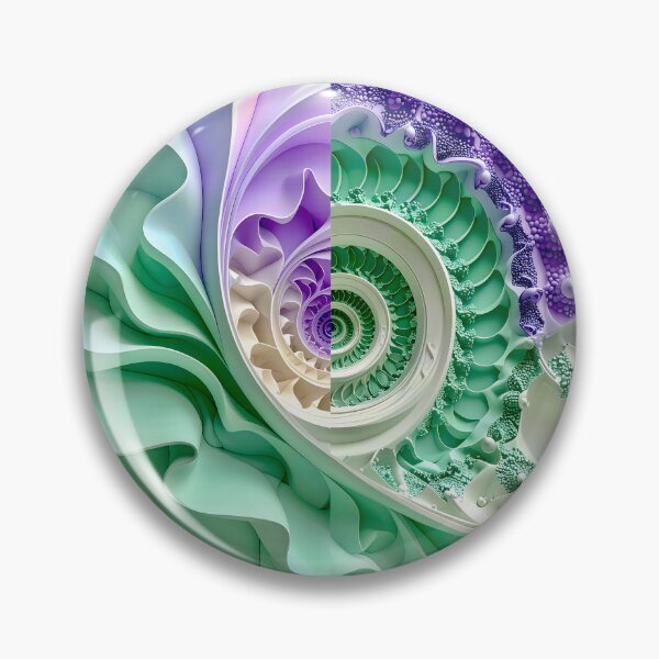 Item preview,  Mint Green and Violet Geometric Spiral designed and sold by Vicky Brago-Mitchell®.
