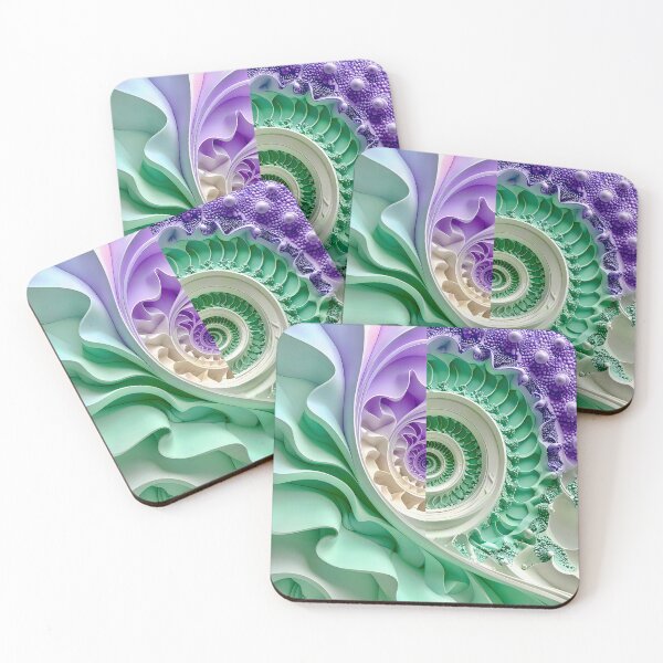 Item preview,  Mint Green and Violet Geometric Spiral designed and sold by Vicky Brago-Mitchell®.