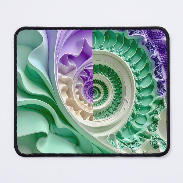Item preview,  Mint Green and Violet Geometric Spiral designed and sold by Vicky Brago-Mitchell®.