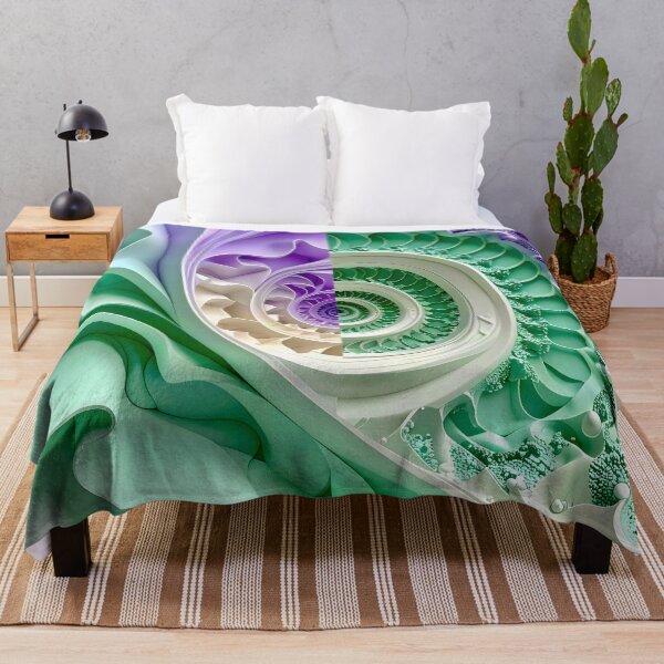 Item preview, Mint Green and Violet Geometric Spiral designed and sold by Vicky Brago-Mitchell®.