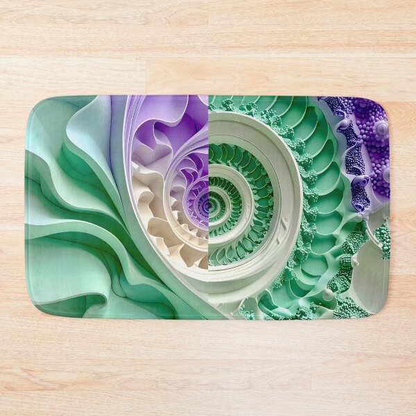 Item preview,  Mint Green and Violet Geometric Spiral designed and sold by Vicky Brago-Mitchell®.