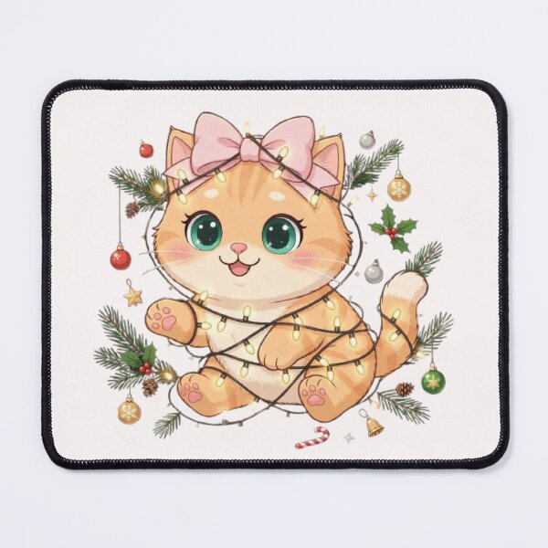 Item preview, Christmas Lights Cat Tangled In Lights designed and sold by Moody Vibes Studio.