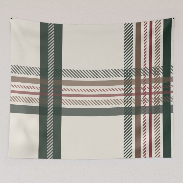 Item preview, Nordic Spruce & Cream Plaid Pattern designed and sold by Momoko-Hikaru.