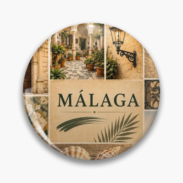 Item preview, Malaga Spain Vintage Travel Collage - Andalusian Mediterranean Art designed and sold by PrintGo26.