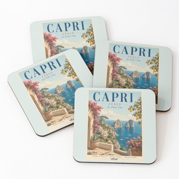 Item preview, Capri Vintage Travel Poster – Italy Mediterranean designed and sold by Sasas Design.