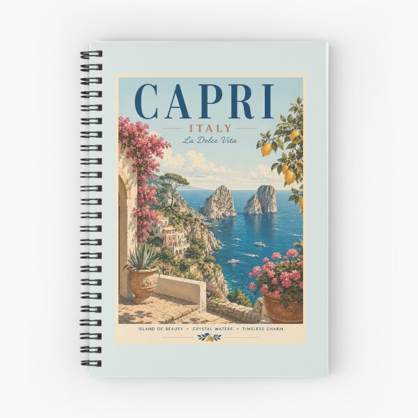 Item preview, Capri Vintage Travel Poster – Italy Mediterranean designed and sold by Sasas Design.