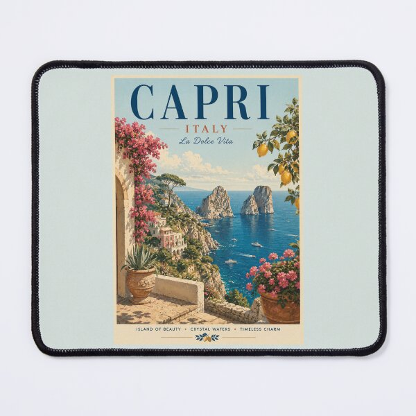 Item preview, Capri Vintage Travel Poster – Italy Mediterranean designed and sold by Sasas Design.