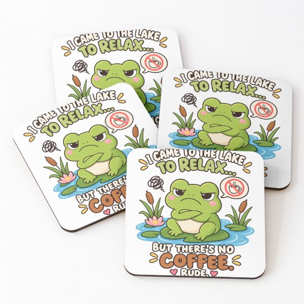 Item preview, Grumpy Frog Coffee Lover – Funny Lake Life Kawaii Cute Design designed and sold by JrNergal.
