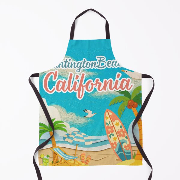 Item preview, Huntington Beach California Retro Papercraft Beach Art | Vacation Souvenir designed and sold by DonnaRaine.