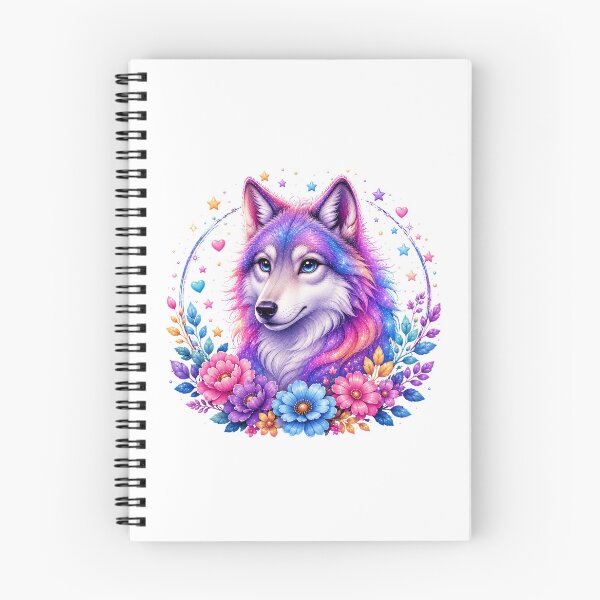 Item preview, Mystical Rainbow Wolf with Flowers designed and sold by MySthore.