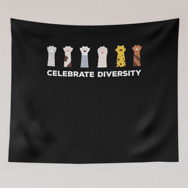 Item preview, Celebrate Diversity Cat Paws Diversity Cats Cat Lover designed and sold by Lenny Stahl.