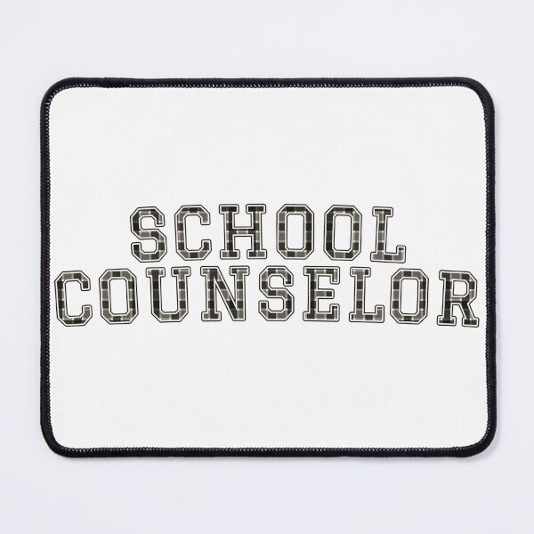 Item preview, School Counselor Black White Buffalo Check Varsity Letter designed and sold by Worn & Witty.