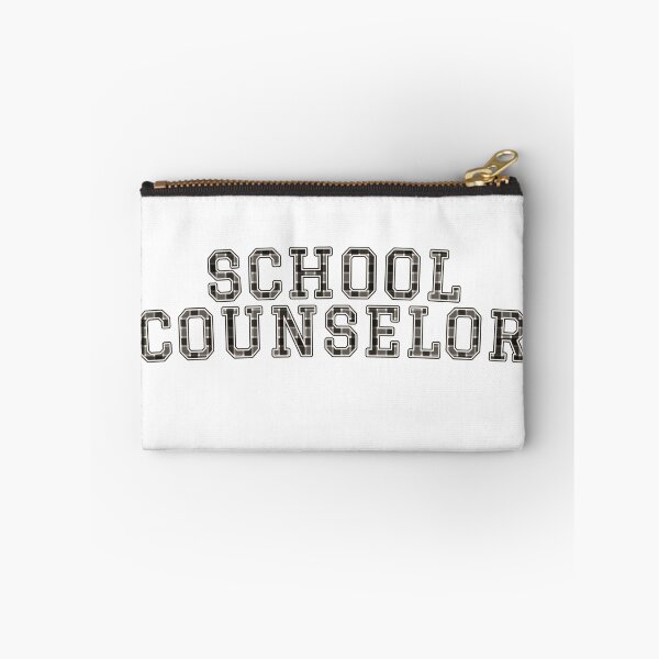 Item preview, School Counselor Black White Buffalo Check Varsity Letter designed and sold by Worn & Witty.