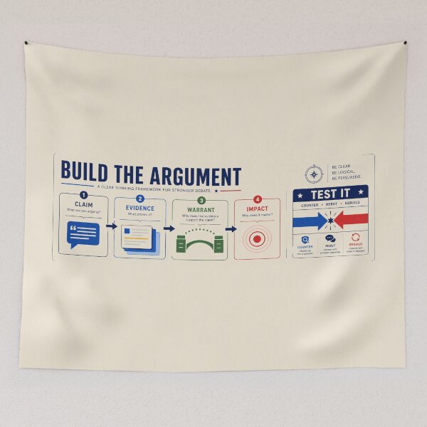 Item preview, Debate Desk Mat – Build the Argument Speech & Debate Prep Framework designed and sold by astersgraphics.