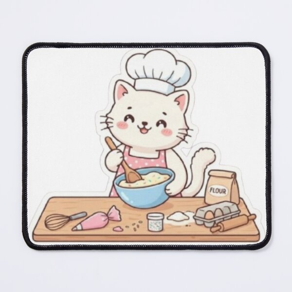 Item preview, Cute Baking Cat - Hobbies Collection Kawaii Chef Cat designed and sold by PrintforDesign.
