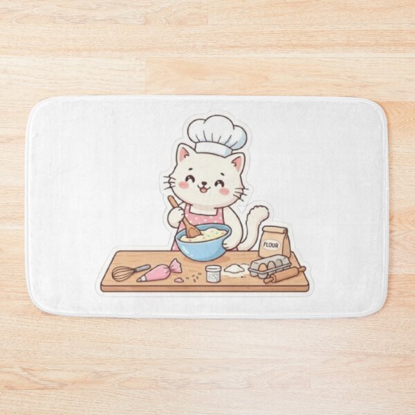 Item preview, Cute Baking Cat - Hobbies Collection Kawaii Chef Cat designed and sold by PrintforDesign.