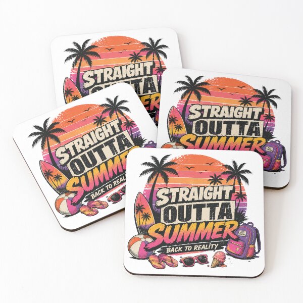 Item preview, Straight Outta Summer | Funny Back to School Retro Sunset Student T-Shirt & Sticker designed and sold by MAPDDesigns.
