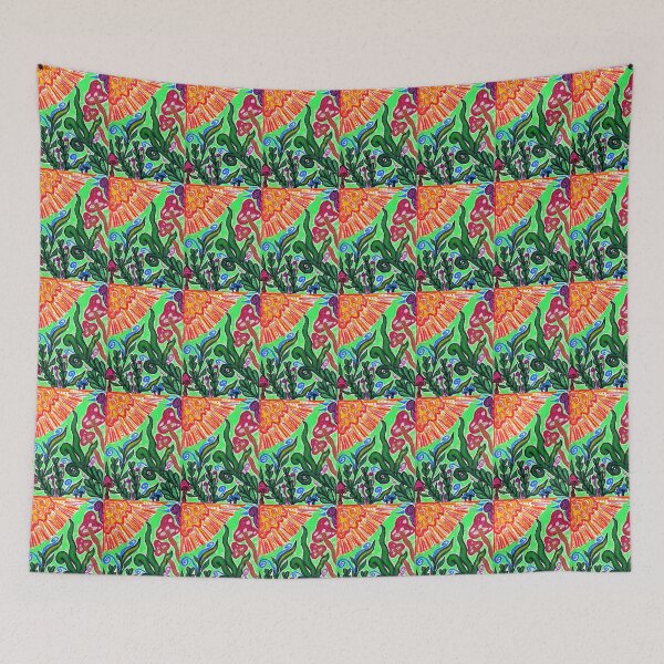 Item preview, Vibrant Color Mushroom Oil Pastel Art designed and sold by Elephant's12.