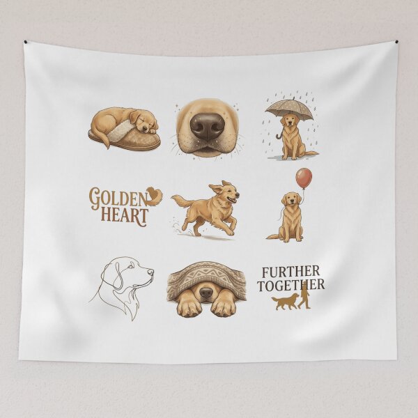 Item preview, Cute Golden Retriever Daily Moments Sticker Pack - Golden Heart Dog Lover Art designed and sold by mood-draftsman.