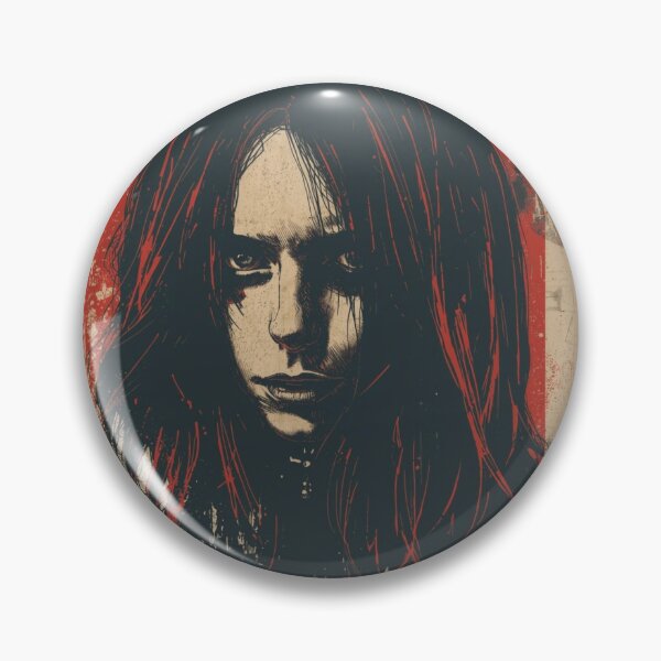 Item preview, Goth Girl Red Paint Splatter Vintage Zine Art designed and sold by ERODED SELF.
