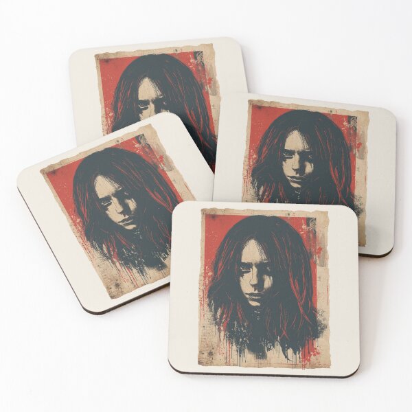 Item preview, Goth Girl Red Paint Splatter Vintage Zine Art designed and sold by ERODED SELF.