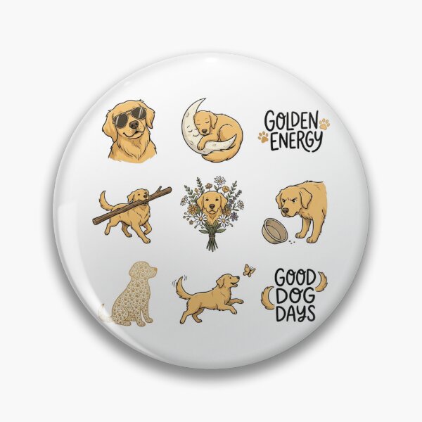 Item preview, Cute Golden Retriever Moments Sticker Pack - Golden Energy Dog Lover Art designed and sold by mood-draftsman.