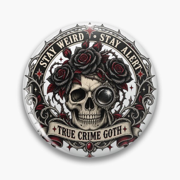 Item preview, Stay Weird Stay Alert | True Crime Goth Skull Rose Emblem designed and sold by DmaarGroup.