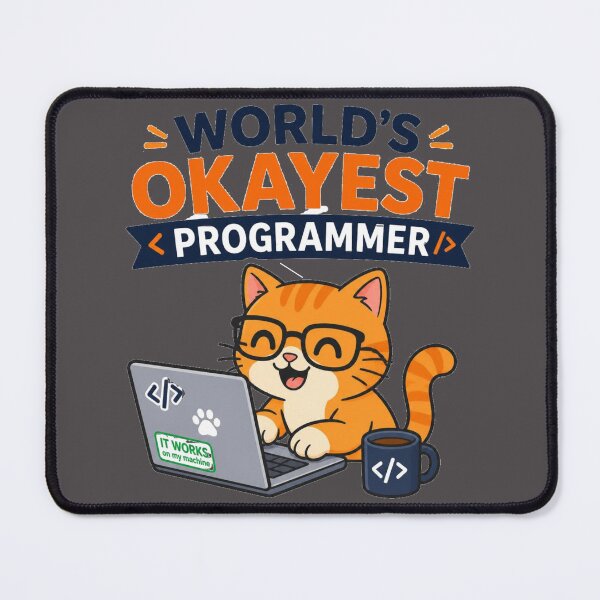 Item preview, World's Okayest Programmer Cat designed and sold by MargaretPolanco.