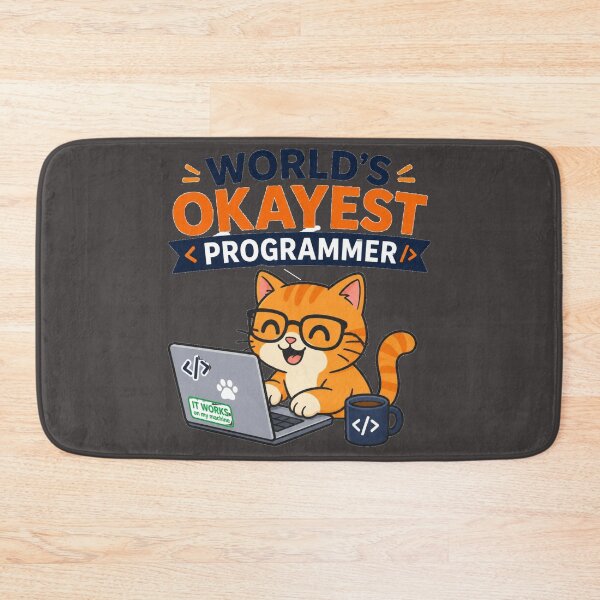 Item preview, World's Okayest Programmer Cat designed and sold by MargaretPolanco.