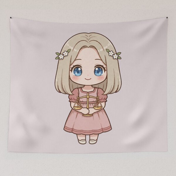 Item preview, Cute Libra Zodiac Girl – Chibi Balance Astrology designed and sold by Alcyone-Blue.
