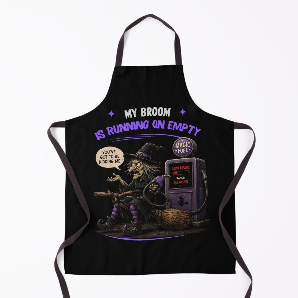 Item preview, My Broom Is Running on Empty – Funny Halloween Witch designed and sold by Artur-GrafiTee.