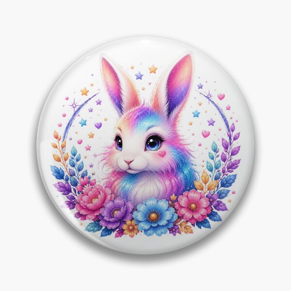 Item preview, Cute Rainbow Bunny with Colorful Flowers designed and sold by MySthore.