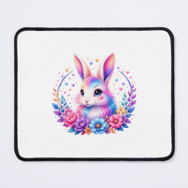 Item preview, Cute Rainbow Bunny with Colorful Flowers designed and sold by MySthore.