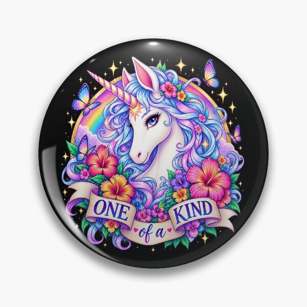 Item preview, One of a Kind – Magical Unicorn and Colorful Flowers designed and sold by TroviTutto.