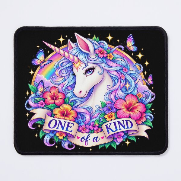 Item preview, One of a Kind – Magical Unicorn and Colorful Flowers designed and sold by TroviTutto.