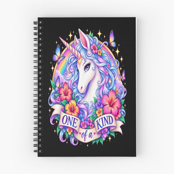 Item preview, One of a Kind – Magical Unicorn and Colorful Flowers designed and sold by TroviTutto.