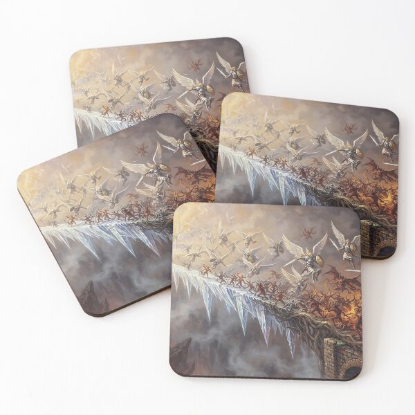 Item preview, Epic Fantasy Bridge Battle Art Print | Dark Fantasy Wall Decor designed and sold by AfresStudio.