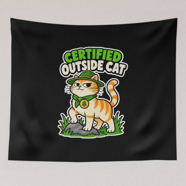 Item preview, Certified Outside Cat Cartoon Ranger designed and sold by elderberry.