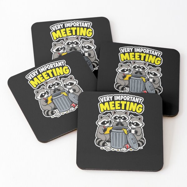 Item preview, Funny Very Important Meeting Raccoon Trash Can Humor Art designed and sold by elderberry.