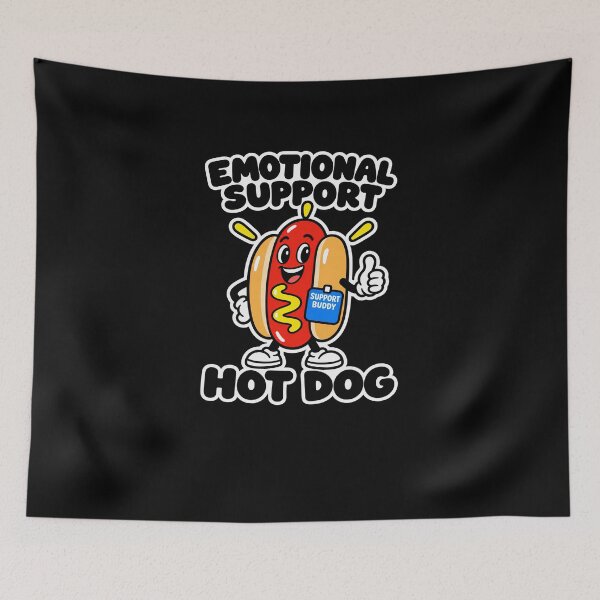 Item preview, Funny Emotional Support Hot Dog Food Pun Art designed and sold by elderberry.