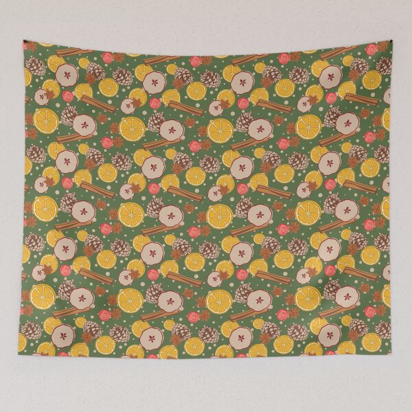 Item preview, Winter Spice in Hunter Green - Holiday Design designed and sold by Free-Spirit-Meg.