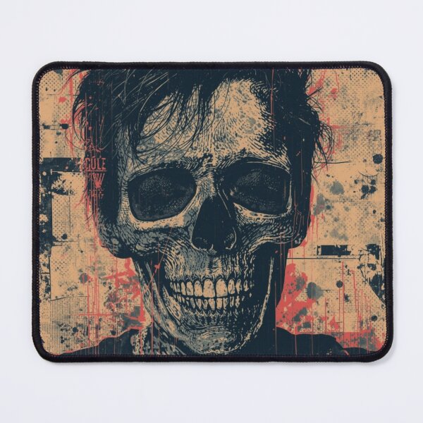 Item preview, Punk Rock Skull Messy Hair Vintage Zine Art designed and sold by ERODED SELF.