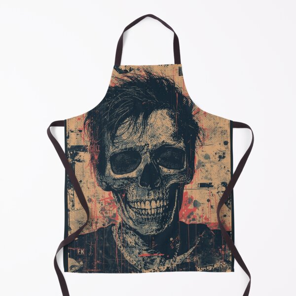 Item preview, Punk Rock Skull Messy Hair Vintage Zine Art designed and sold by ERODED SELF.