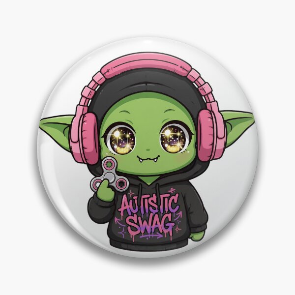 Item preview, Autistic Swag Cute Goblin - Kawaii Neurodivergent Pride with Headphones designed and sold by Neurospicy Trolls.