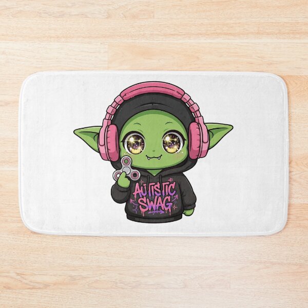 Item preview, Autistic Swag Cute Goblin - Kawaii Neurodivergent Pride with Headphones designed and sold by Neurospicy Trolls.