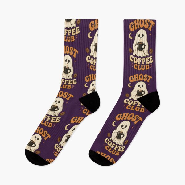 Item preview, Ghost Coffee Club Cute Retro Halloween Coffee Lover designed and sold by RadekArt.